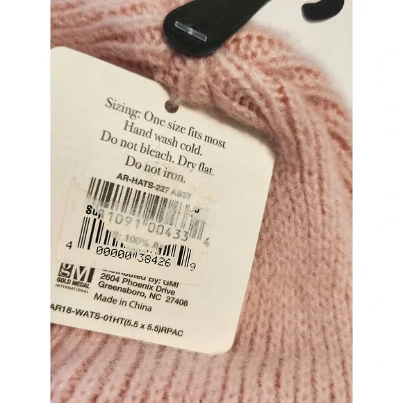 Alexa Rose Womens Ribbed Knit Cuffed Beanie Hat Blush Pink One Size - Picture 3 of 4